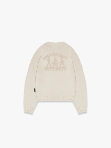 RETERNITY - CREATIVE DEPT LOGO KNIT SWEATER - CREAM