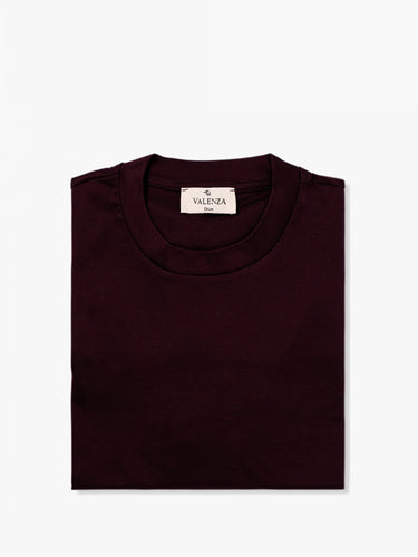 VALENZA - INTERLOCK SUPIMA T-SHIRT BURGUNDY RED