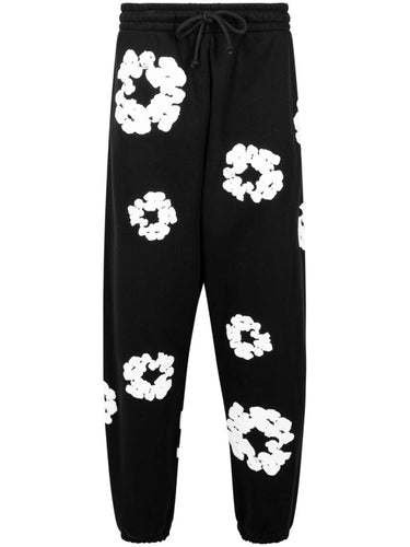 DENIM TEARS - THE COTTON WREATH SWEATPANTS BLACK