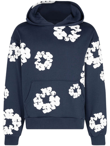 DENIM TEARS - THE COTTON WREATH HOODIE NAVY BLUE