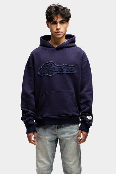 RIVERO - EMBOSSED HOODIE NAVY