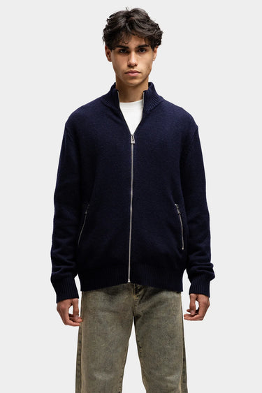 RIVERO - WOOL ZIP UP NAVY