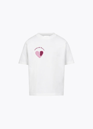 BILLION AND BEYOND - CRACK HEART TEE WHITE PINK