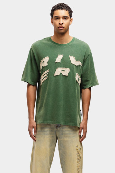 RIVERO - SCRIPT OVERSIZED T-SHIRT WASHED GREEN