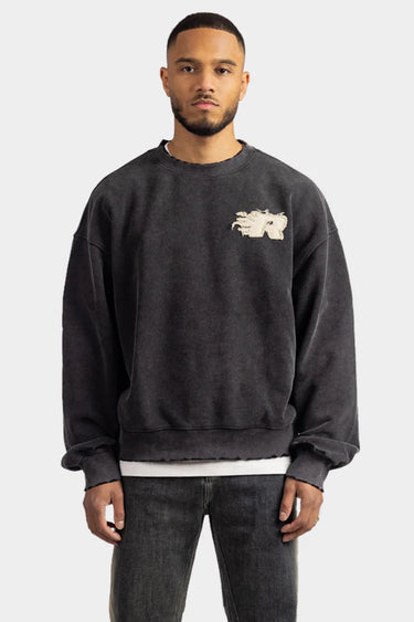 RIVERO - SCRIPT WASHED SWEATER BLACK