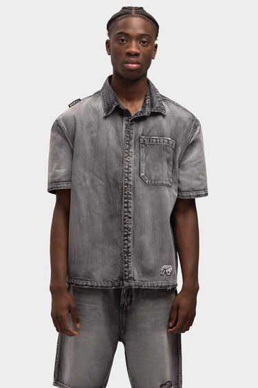 RIVERO - DENIM OVERSIZED SHIRT WASHED GREY