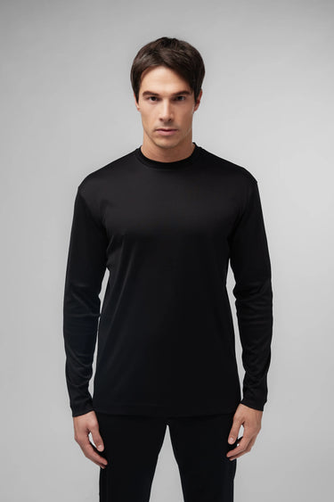 VALENZA - INTERLOCK SUPIMA T-SHIRT LONG SLEEVE BLACK