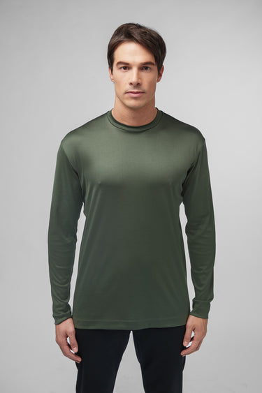 VALENZA - INTERLOCK SUPIMA T-SHIRT LONG SLEEVE GREEN