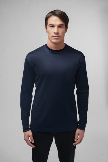 VALENZA - INTERLOCK SUPIMA T-SHIRT LONG SLEEVE NAVY