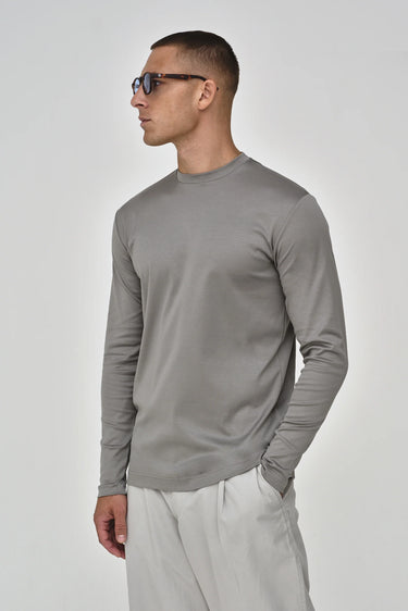 VALENZA - INTERLOCK SUPIMA T-SHIRT LONG SLEEVE GREY