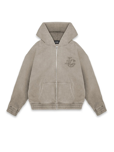 LORD CULTURE - MONOGRAM ZIP-HOODIE - TAUPE