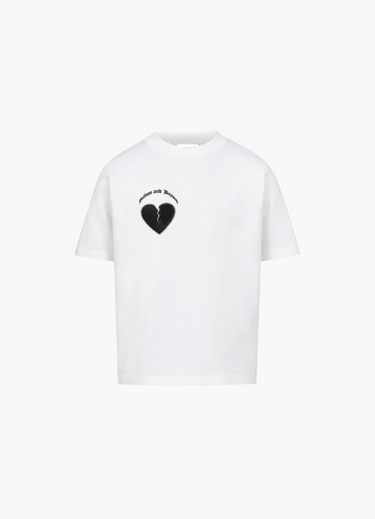 BILLION AND BEYOND - CRACK HEART TEE WHITE BLACK