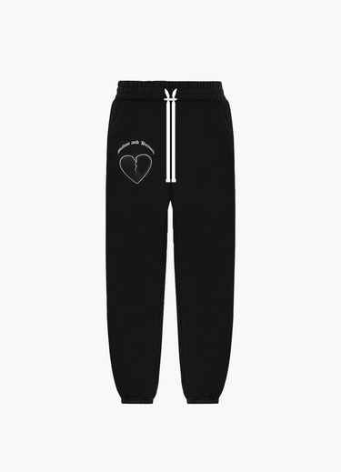 BILLION AND BEYOND - CRACK HEART SWEATPANTS BLACK