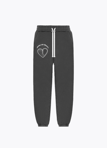 BILLION AND BEYOND - CRACK HEART SWEATPANTS DARK GRAY